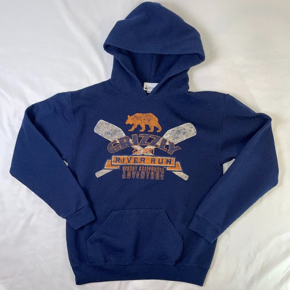 Disney Boys Size S River Run Hoodie Sweatshirt Navy Graphics